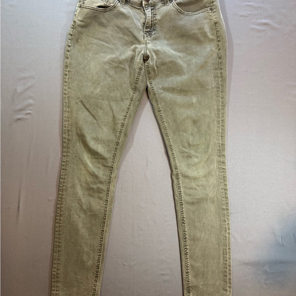 BKE Olive Green Skinny Jeans size 29R Green Mid Rise Stretch Denim